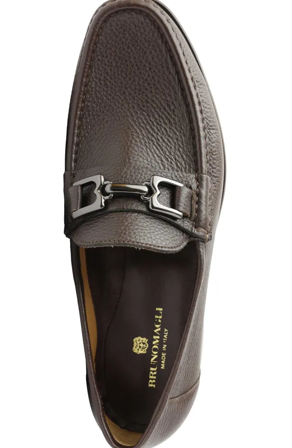 Bruno Magli Trieste Classic Leather Moccasin Dark Brown Cervo Discount