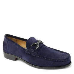 Bruno Magli Trieste Classic Leather Moccasin Navy Suede Best