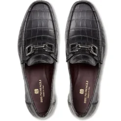 Bruno Magli Trieste Classic Moccasin- Black Croc Black Croc-Print Leather Online