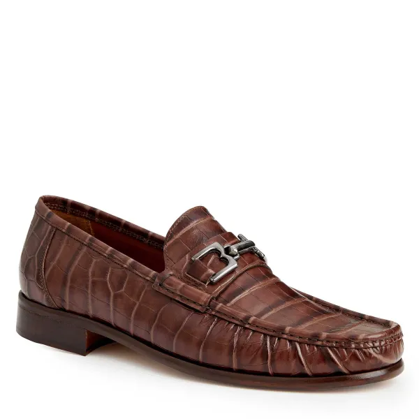 Bruno Magli Trieste Classic Moccasin- Brown Croc Brown Croc-Print Leather Online
