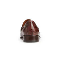 Bruno Magli Trieste Classic Moccasin- Brown Croc Brown Croc-Print Leather Discount