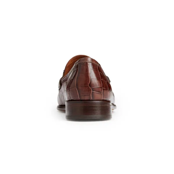 Bruno Magli Trieste Classic Moccasin- Brown Croc Brown Croc-Print Leather Discount