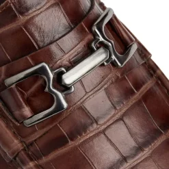 Bruno Magli Trieste Classic Moccasin- Brown Croc Brown Croc-Print Leather Discount