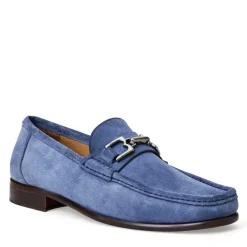 Bruno Magli Trieste Classic Suede Moccasin Light Blue Suede Hot