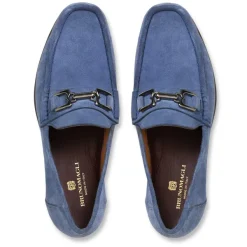 Bruno Magli Trieste Classic Suede Moccasin Light Blue Suede Hot