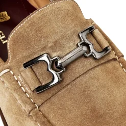 Bruno Magli Trieste Classic Suede Moccasin Taupe Suede Discount