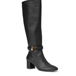 Bruno Magli Victoria Tall Shafted Leather Boot Black New