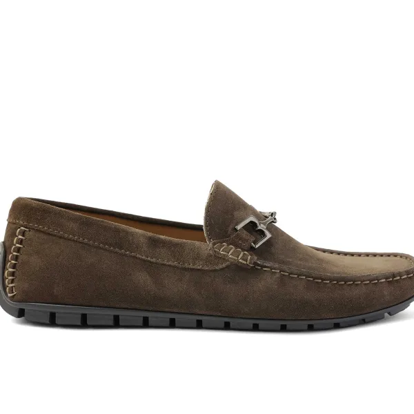 Bruno Magli Xander Casual Driving Moccasin Dark Brown Suede Best