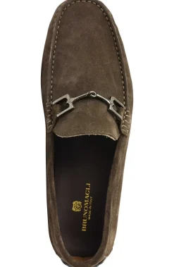 Bruno Magli Xander Casual Driving Moccasin Dark Brown Suede Best