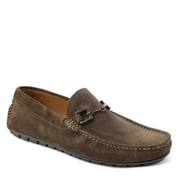Bruno Magli Xander Casual Driving Moccasin Dark Brown Suede New