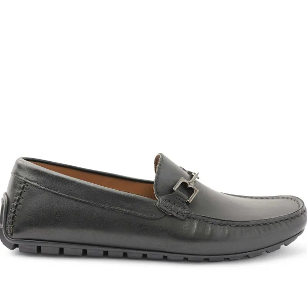 Bruno Magli Xander Leather Driving Moccasin - Black Black Leather Clearance