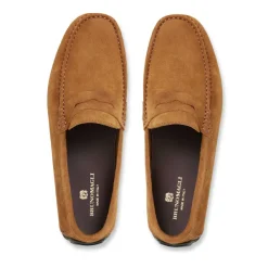 Bruno Magli Xane Casual Suede Slip-On Driving Moccasin-Cognac Cognac Suede Hot