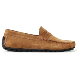 Bruno Magli Xane Casual Suede Slip-On Driving Moccasin-Cognac Cognac Suede New