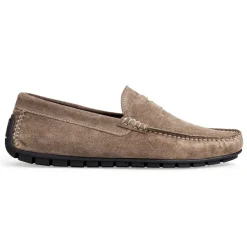 Bruno Magli Xane Casual Suede Slip-On Driving Moccasin-Taupe Taupe Suede Best