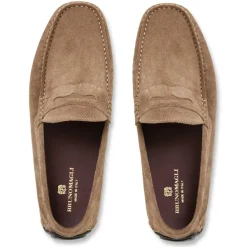 Bruno Magli Xane Casual Suede Slip-On Driving Moccasin-Taupe Taupe Suede Best