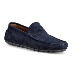 Bruno Magli Xane Casual Suede Slip-On Driving Moccasin-Navy Navy Suede Outlet