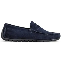 Bruno Magli Xane Casual Suede Slip-On Driving Moccasin-Navy Navy Suede Outlet